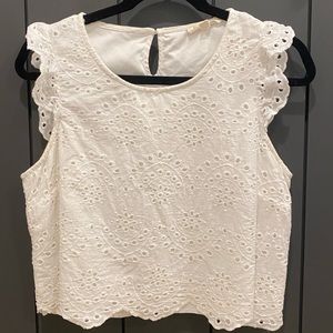 REBELLION white embroidered cropped top